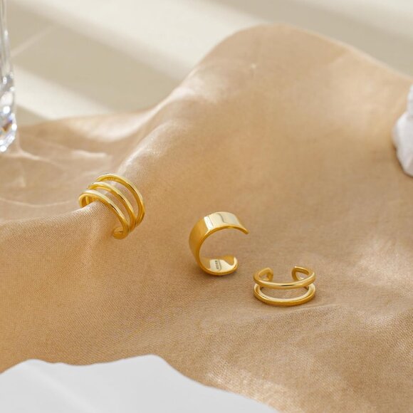 Cuff Earrings 925 Sterling Silver Ear Cuff Earrings Non-Piercing Fake Helix Cart - Picture 4 of 6